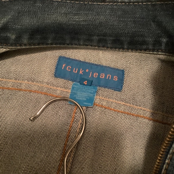 FCUK French Connection UK denim / jean jacket size 4 - Picture 5 of 7